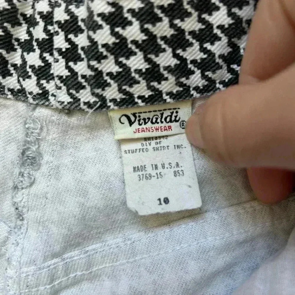 Rare - One of a Kind Vintage - Houndstooth Denim Cutoffs - Picture 8 of 11